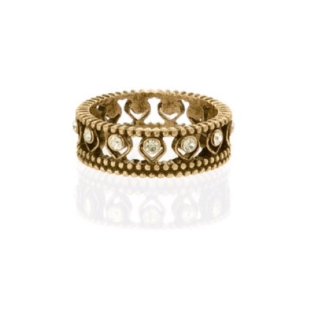 Chloe + Isabel Golden Lotus Crystal Ring New